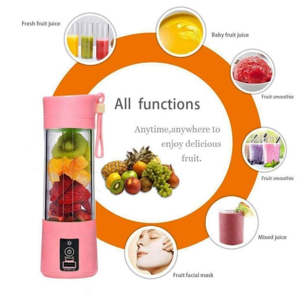 6 Blades Portable USB Electric Juicer with Power bank