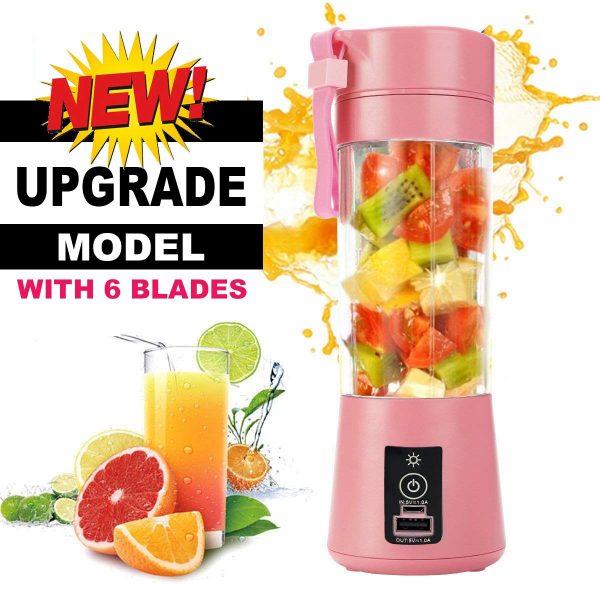 6 Blades Portable USB Electric Juicer with Power bank