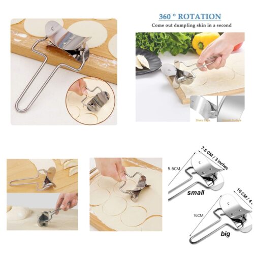 Stainless Steel Poori Cutter / Dumpling Cover Cutter Combo (Set of 2 : 1 Small Cutter & 1 Big Cutter )