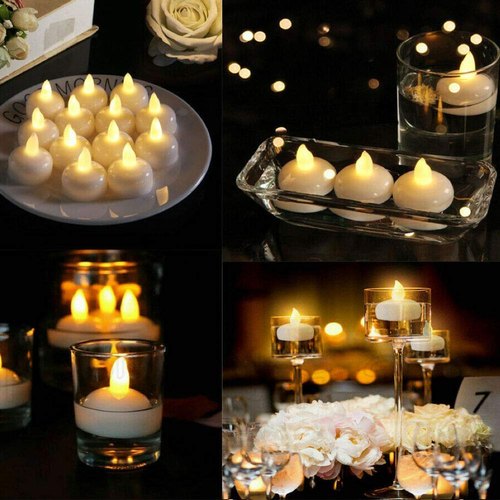 Smokeless Water Sensor LED Tea Light Candles - Pack of 12