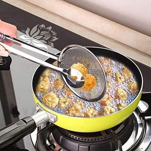 Stainless Steel 2 in 1 Frying Strainer Tong