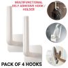 Multifunctional Self Adhesive Helping Hook Holder - Pack of 4