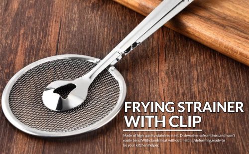 Stainless Steel 2 in 1 Frying Strainer Tong