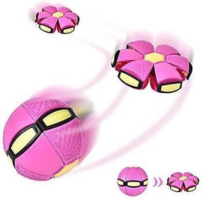 Magic Transforming Flat Frisbee UFO Ball with LED Lights - Random Color: