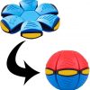 Magic Transforming Flat Frisbee UFO Ball with LED Lights - Random Color: