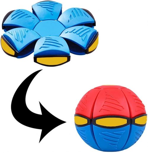 Magic Transforming Flat Frisbee UFO Ball with LED Lights - Random Color: