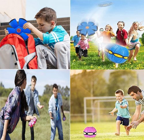 Magic Transforming Flat Frisbee UFO Ball with LED Lights - Random Color: