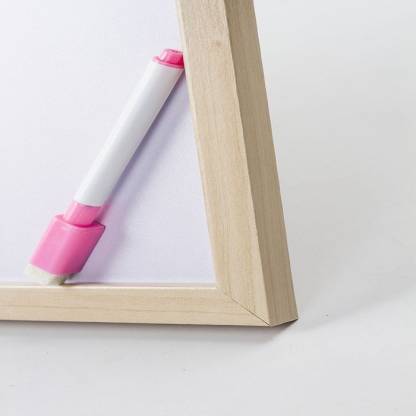 Double-sided Wooden Slate with Whiteboard & Blackboard (40 x 30 x 2 Cms)