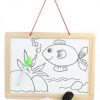 Double-sided Wooden Slate with Whiteboard & Blackboard (40 x 30 x 2 Cms)