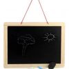 Double-sided Wooden Slate with Whiteboard & Blackboard (40 x 30 x 2 Cms)