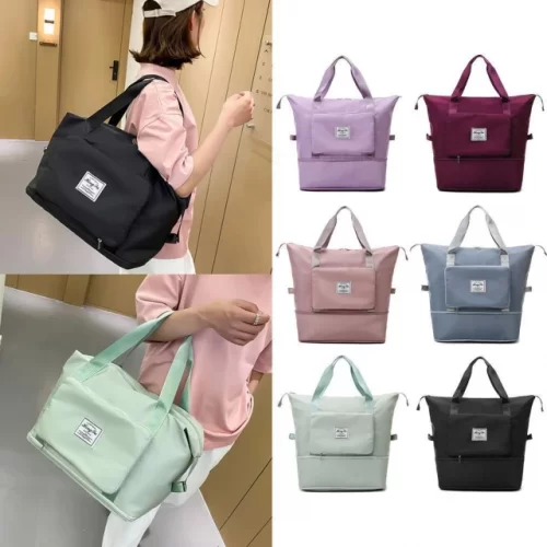 Foldable Expandable Travel Bag with Pouch