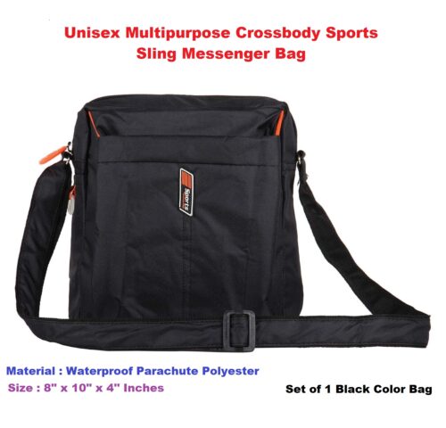 Unisex Crossbody Sports Sling Messenger Bag - Vertical