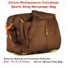 Unisex Crossbody Sports Sling Messenger Bag - Horizontal