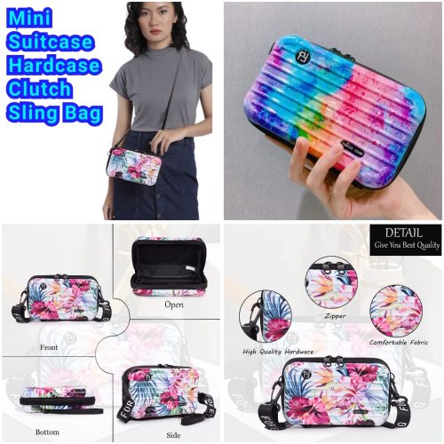 Mini Suitcase Hardcase Clutch Sling Bag