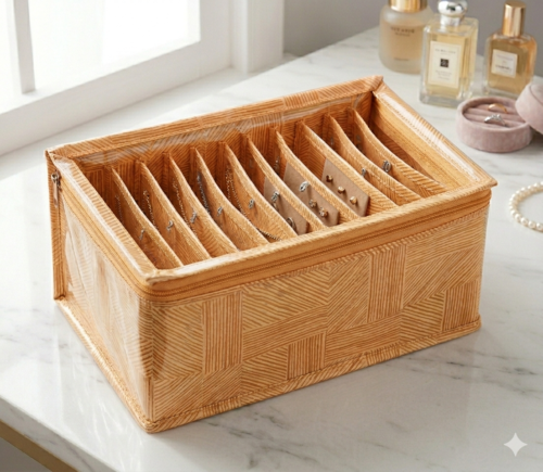 Laminated Jewellery Organiser Box with 10 Pouches