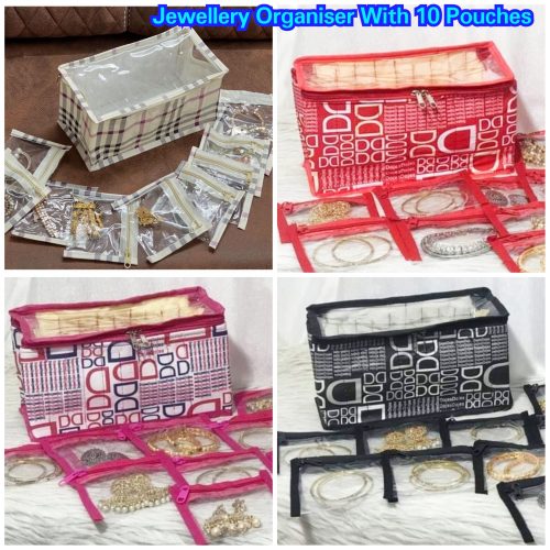 Jewellery Organiser with10 Pouches
