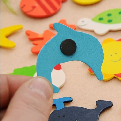 48 Pieces Cute Funny Wooden Fridge Magnet Stickers for Kids
