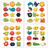 48 Pieces Cute Funny Wooden Fridge Magnet Stickers for Kids