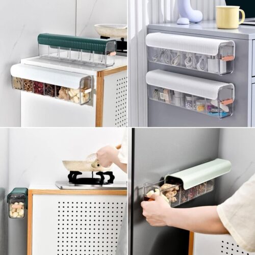 Clear Wall Mounted 5 Grid Drawer Organizer
