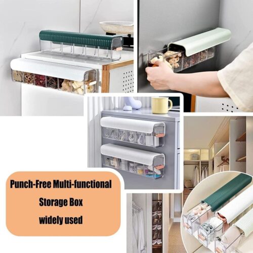 Clear Wall Mounted 5 Grid Drawer Organizer