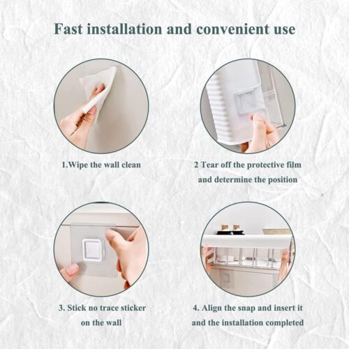 Clear Wall Mounted 5 Grid Drawer Organizer