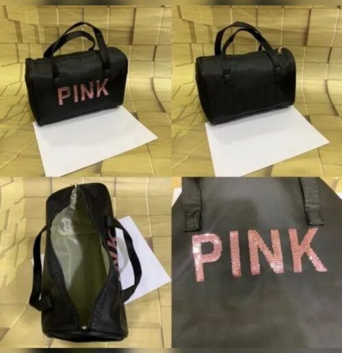 PINK Mini Duffle Cosmetic Bag