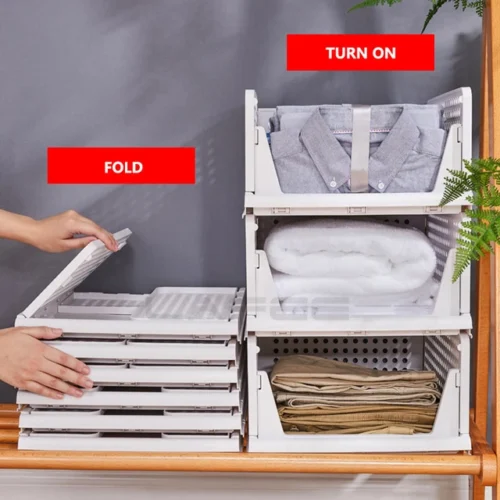 PVC Foldable Stackable Drawer Storage Organizer 3 Layer Rack