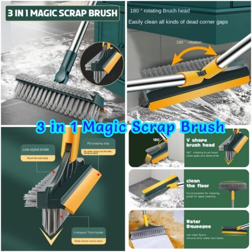 3 in 1 Magic Scrap Brush for Cleaning Floor, Tiles and Corners