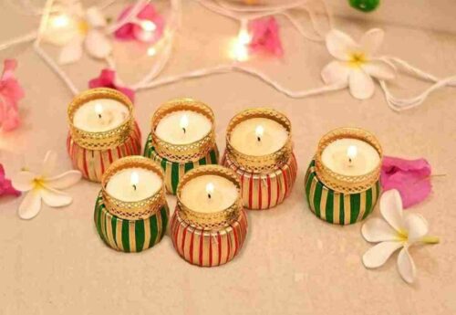 Handcrafted Damroo Tealight Candle Holder