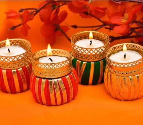 Handcrafted Damroo Tealight Candle Holder