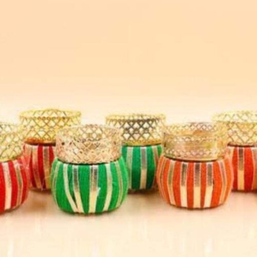 Handcrafted Damroo Tealight Candle Holder