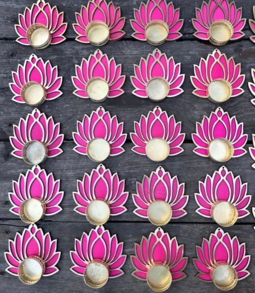 MDF Lotus Tealight Holder -Pack of 4