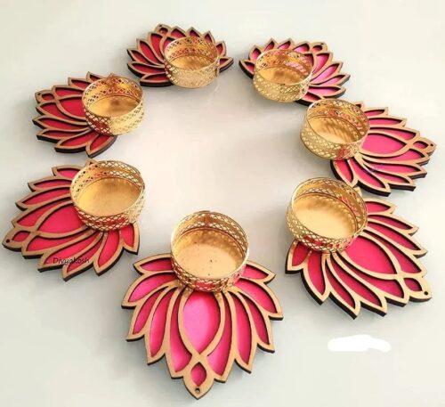 MDF Lotus Tealight Holder -Pack of 4