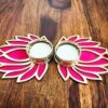 MDF Lotus Tealight Holder -Pack of 4