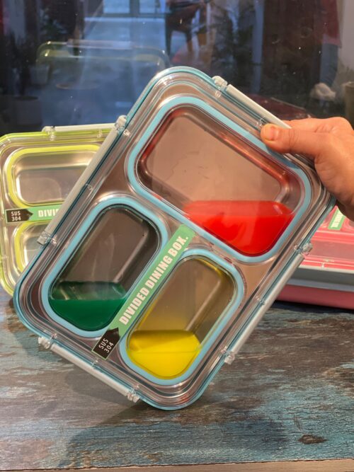 Individual Seal 3 Compartment Stainless Steel Tiffin Lunch Bento Box – 100% Leak Proof