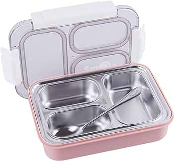 Individual Seal 3 Compartment Stainless Steel Tiffin Lunch Bento Box – 100% Leak Proof