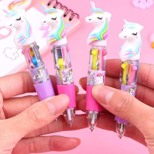 Multicolor Unicorn 4 in 1 Mini Color Pen