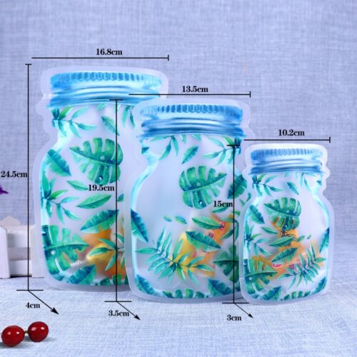 Printed Reusable Zip Lock Bags / Mason Jar Bags / Nut Bags / Fridge Bags