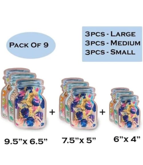 Printed Reusable Zip Lock Bags / Mason Jar Bags / Nut Bags / Fridge Bags