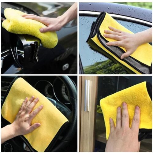 Water Absorbent Microfiber Dual Sided Car Bike Home Kitchen Cleaning Cloth Towel Napkin