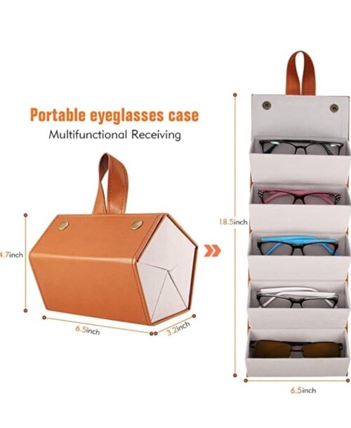 5 Slot Portable Foldable Eyeglasses / SunGlassess / Goggle Organizer Box