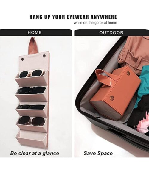 5 Slot Portable Foldable Eyeglasses / SunGlassess / Goggle Organizer Box