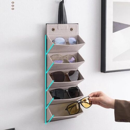 5 Slot Portable Foldable Eyeglasses / SunGlassess / Goggle Organizer Box