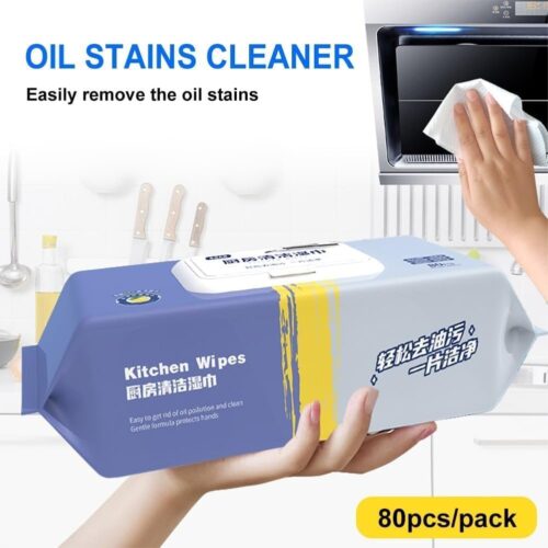 Kitchen Cleaning Wet Wipes- XL size - 80 Wipes