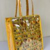 Stylish Ethnic Tote Bag in Banarasi Silk with Transparent Lamination