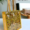 Stylish Ethnic Tote Bag in Banarasi Silk with Transparent Lamination