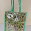 Stylish Ethnic Tote Bag in Banarasi Silk with Transparent Lamination