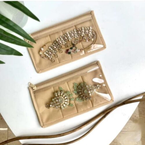 Stand - Alone Long Jewellery Accessory Zip Storage Pouch - Medium Size -Pack of 6