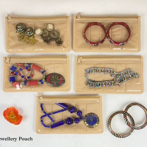 Stand - Alone Long Jewellery Accessory Zip Storage Pouch - Medium Size -Pack of 6