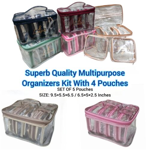 Superb Quality Multipurpose Organizers Kit With 4 Pouches